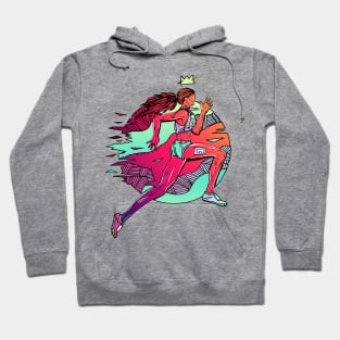 Blue Red Blend No 1 Track and Field Runner Hoodie